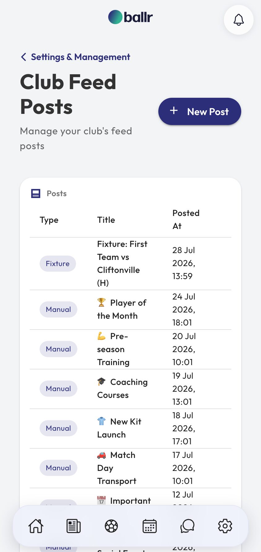 Posting to Your Club Feed in the Ballr app