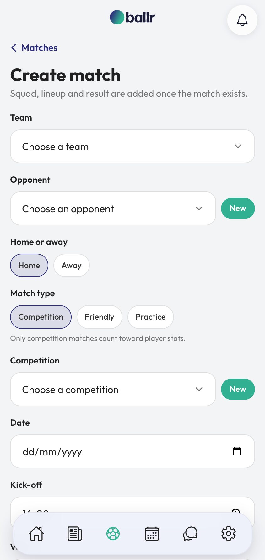 Adding and Managing Fixtures in the Ballr app