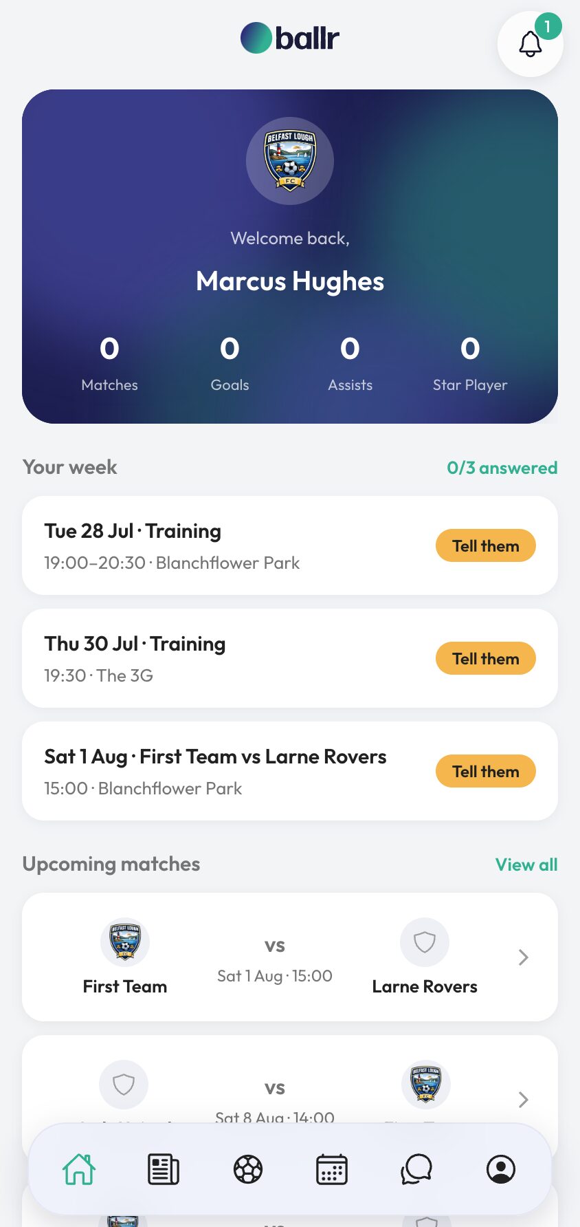 Getting Your Players on the App in the Ballr app